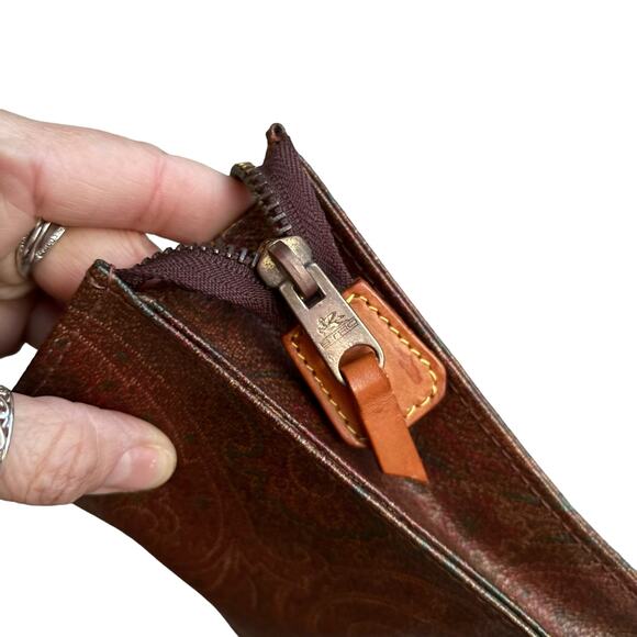 ETRO PAISLEY PRINT COATED CANVAS CLUTCH - Picture 8 of 11